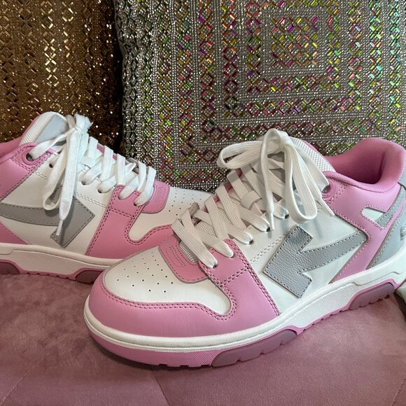 Off-White Pink/White/Grey Women's Sneakers (SIZE 9 US) - Picture 4 of 5